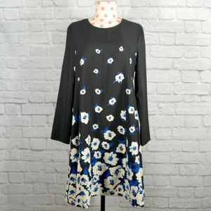 CeCe Long Sleeve Floral Shift Dress